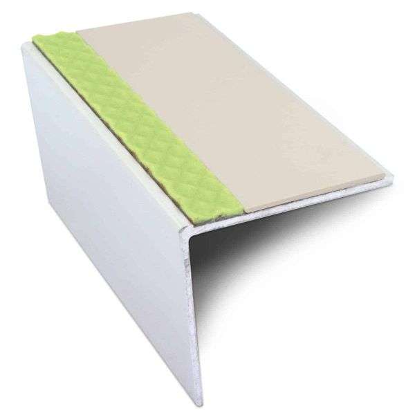 ASL20 57x55mm DDA Compliant Aluminium Non Slip Stair Nosing Edge Trim With Pvc Insert Stair Nosing etc