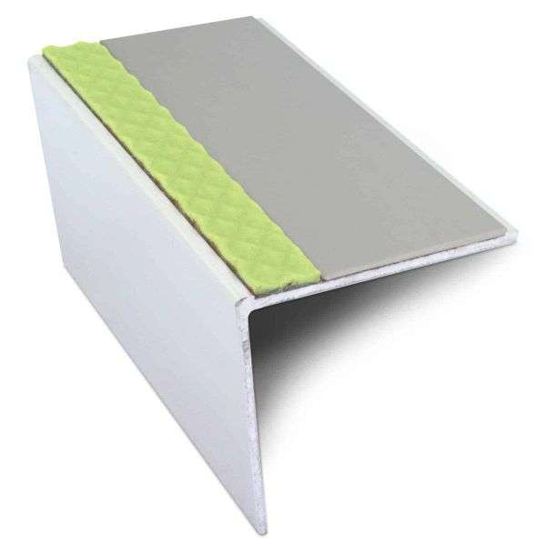 ASL20 57x55mm DDA Compliant Aluminium Non Slip Stair Nosing Edge Trim With Pvc Insert Stair Nosing etc