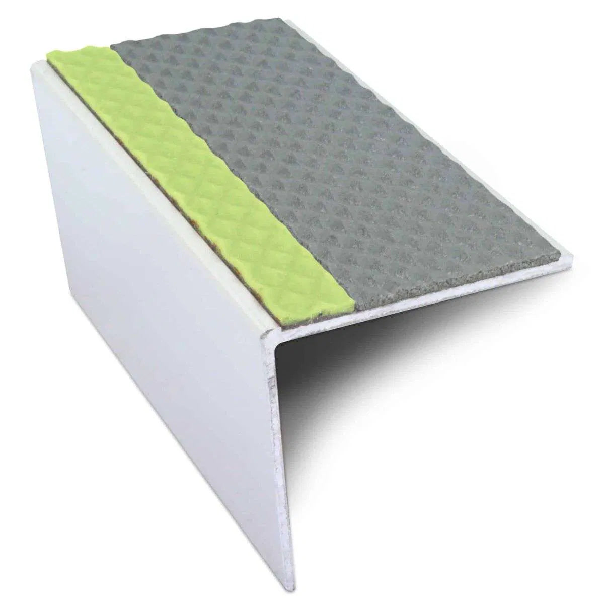 ASL20 57x55mm TredSafe DDA Compliant Aluminium Non Slip Stair Nosing Edge Trim With Pvc Insert Stair Nosing etc