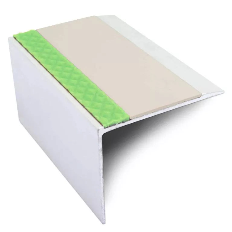 ASL21 67x55mm DDA Compliant Aluminium Non Slip Stair Nosing Edge Trim With Pvc Insert Stair Nosing etc