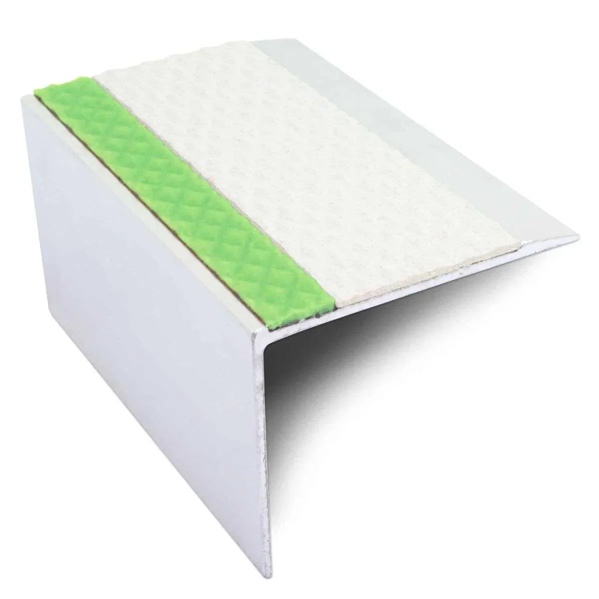 ASL21 67x55mm TredSafe DDA Compliant Aluminium Non Slip Stair Nosing Edge Trim With Pvc Insert Stair Nosing etc