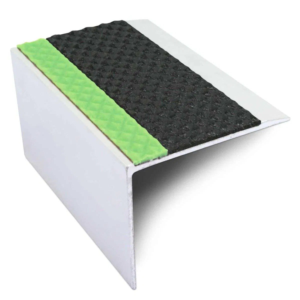 ASL21 67x55mm TredSafe DDA Compliant Aluminium Non Slip Stair Nosing Edge Trim With Pvc Insert Stair Nosing etc