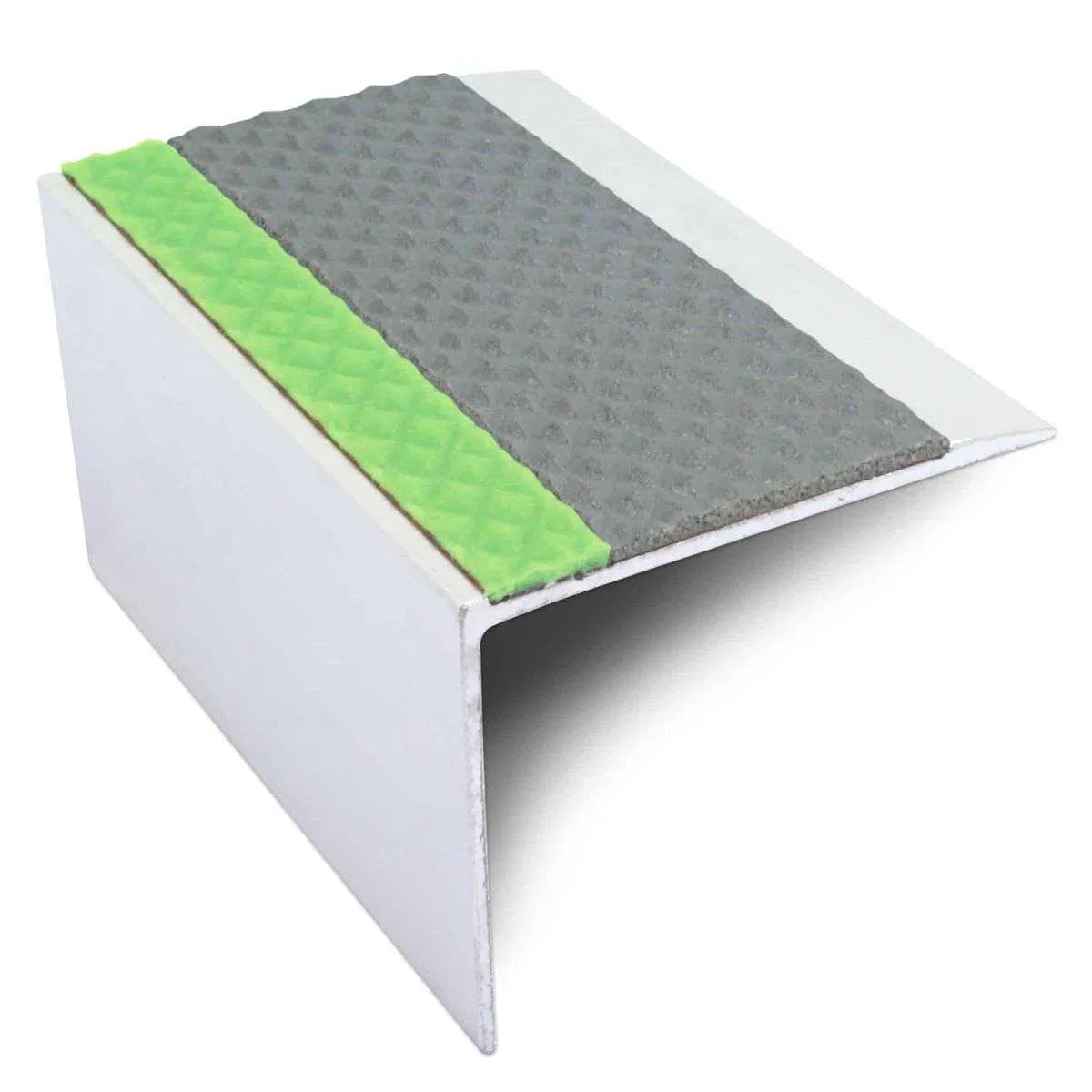 ASL21 67x55mm TredSafe DDA Compliant Aluminium Non Slip Stair Nosing Edge Trim With Pvc Insert Stair Nosing etc