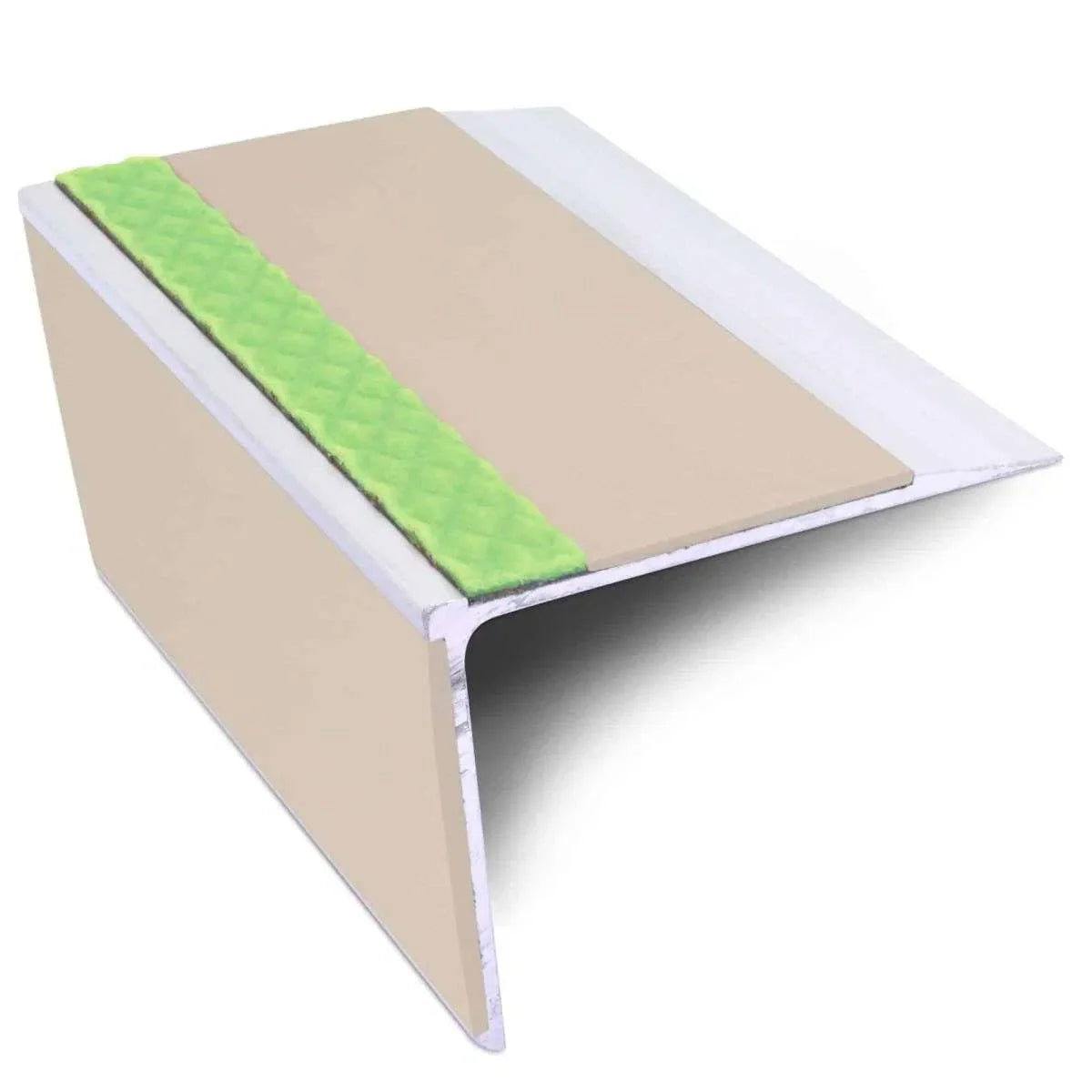 ASL28 75x58mm DDA Compliant Straight Aluminium Non Slip Stair Nosing Edge Trim With PVC Insert Stair Nosing etc