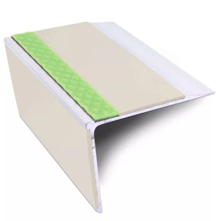 ASL28 75x58mm DDA Compliant Straight Aluminium Non Slip Stair Nosing Edge Trim With PVC Insert Stair Nosing etc