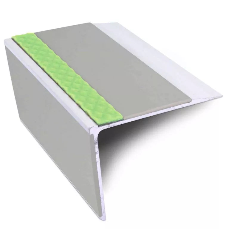 ASL28 75x58mm DDA Compliant Straight Aluminium Non Slip Stair Nosing Edge Trim With PVC Insert Stair Nosing etc