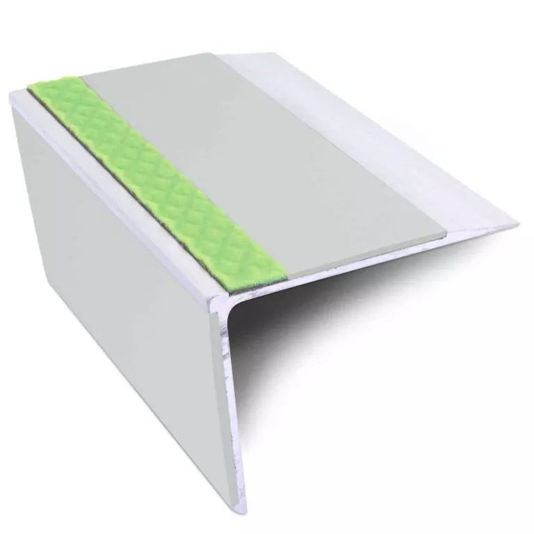 ASL28 75x58mm DDA Compliant Straight Aluminium Non Slip Stair Nosing Edge Trim With PVC Insert Stair Nosing etc