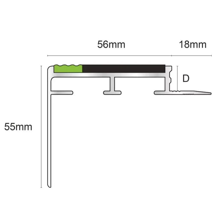 ATC – Heavy Duty – 10mm and 12.5mm Tredsafe Non Slip Slimline Stair Nosing Stair Nosing etc