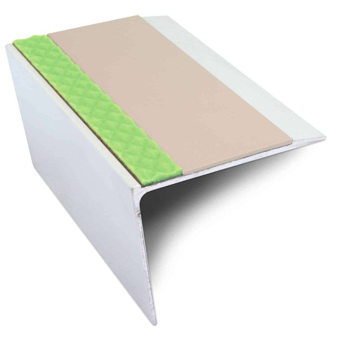 ASL26 67 x 55mm DDA Compliant Aluminium Non Slip Stair Nosing Edge Trim With PVC Insert