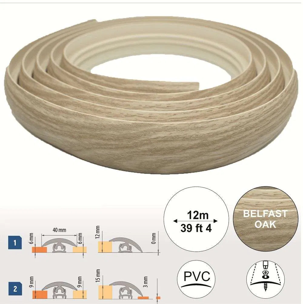 Flex Line 40mm Pvc Flexible Flooring Transition Profile Door Threshold Stair Nosing etc