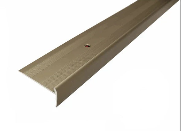 C27 44 x 20.5mm Anodised Aluminium LVT Stair Nosing Edge Profile for 5mm Flooring