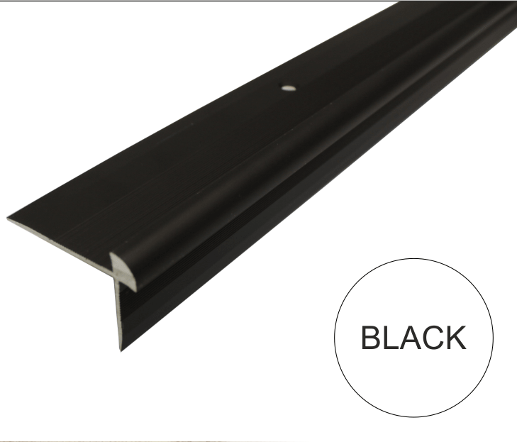 C29 42 x 28mm Anodised Aluminium LVT Stair Nosing Edge Profile for 5mm Flooring