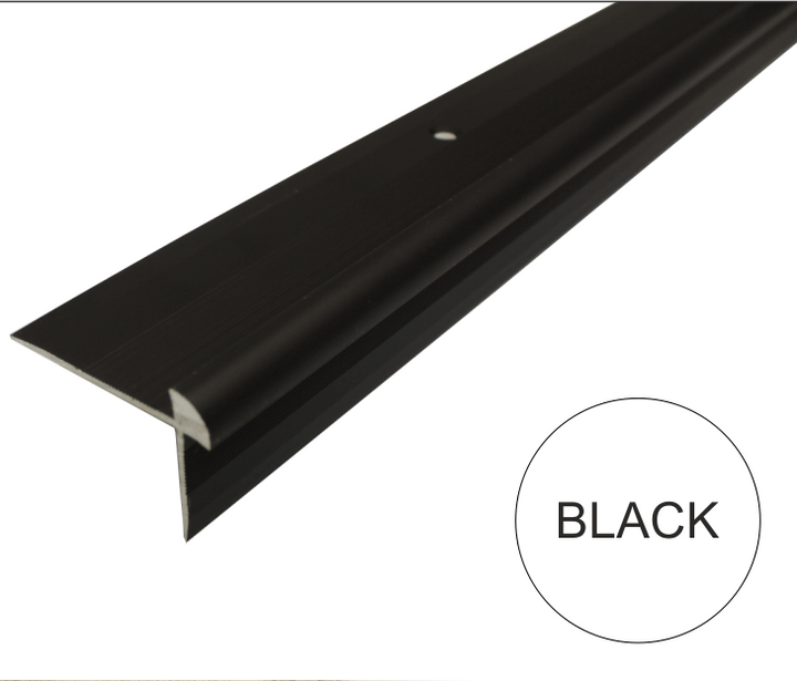C29 42 x 28mm Anodised Aluminium LVT Stair Nosing Edge Profile for 5mm Flooring
