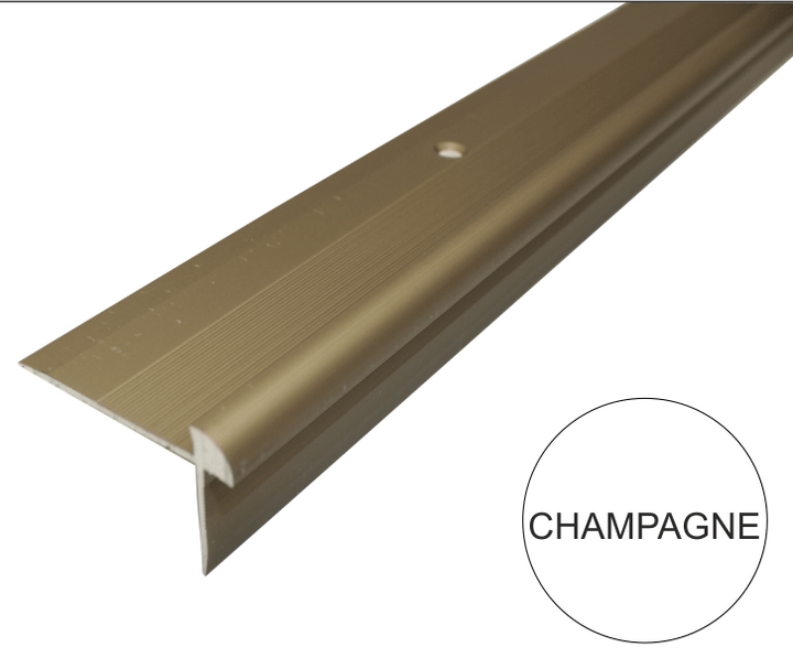 C29 42 x 28mm Anodised Aluminium LVT Stair Nosing Edge Profile for 5mm Flooring