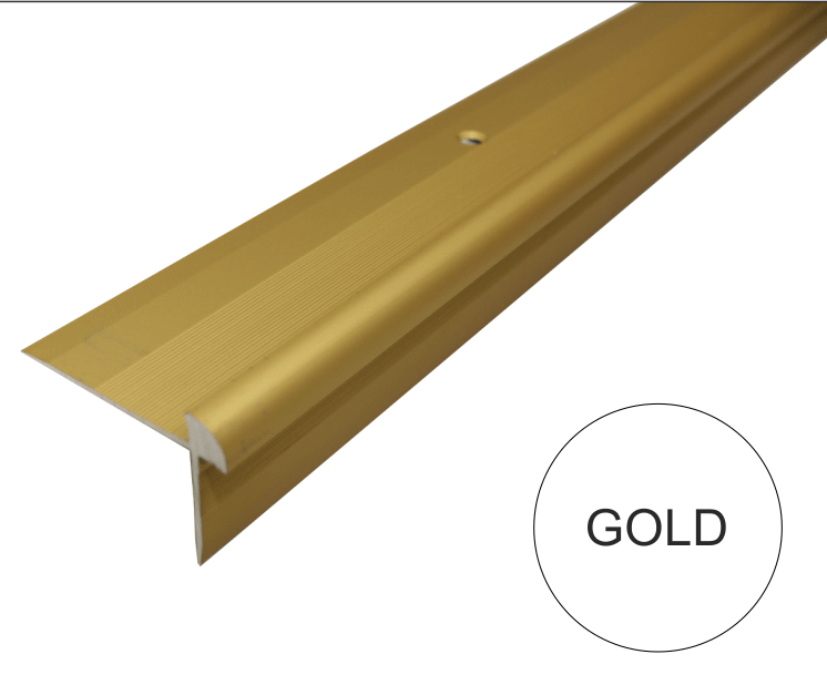 C29 42 x 28mm Anodised Aluminium LVT Stair Nosing Edge Profile for 5mm Flooring