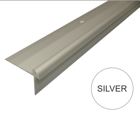 C29 42 x 28mm Anodised Aluminium LVT Stair Nosing Edge Profile for 5mm Flooring