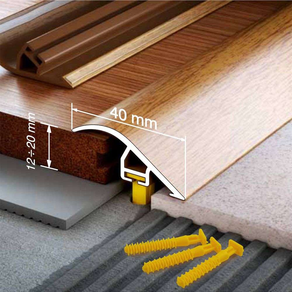 C40 40mm Pvc Wood Effect Door Threshold Ramp Profile Stair Nosing etc