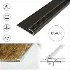 C63 Anodised Aluminium LVT U Edging Profile Threshold For 5mm Flooring