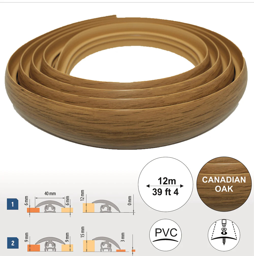 Flex Line 40mm Pvc Flexible Flooring Transition Profile Door Threshold Stair Nosing etc