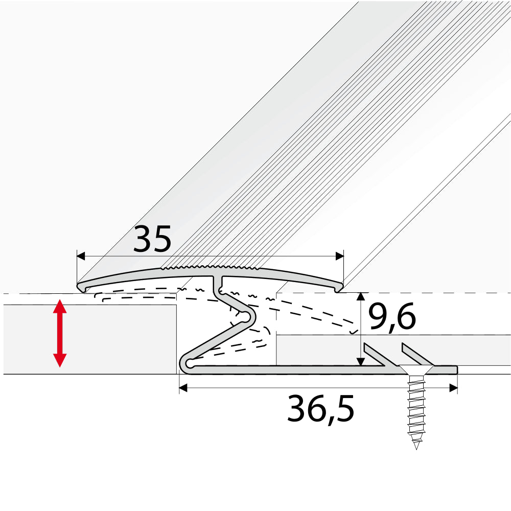 C69 35mm Anodised Aluminium Z Carpet Profile Stair Nosing etc