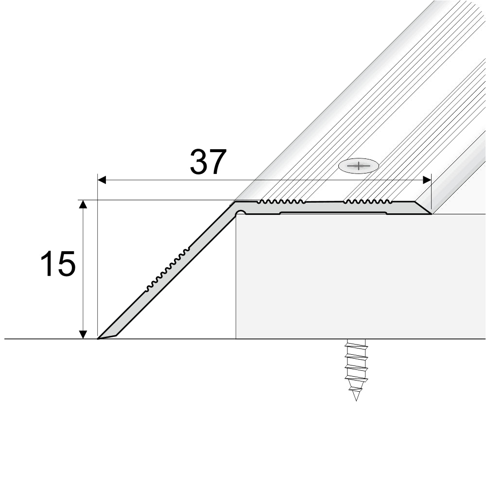 A39 37mm Anodised Aluminium Door Threshold Ramp Profile Stair Nosing etc