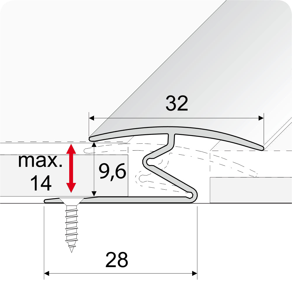 A69 32mm Aluminium Wood Effect Door Threshold Z Strip Stair Nosing etc