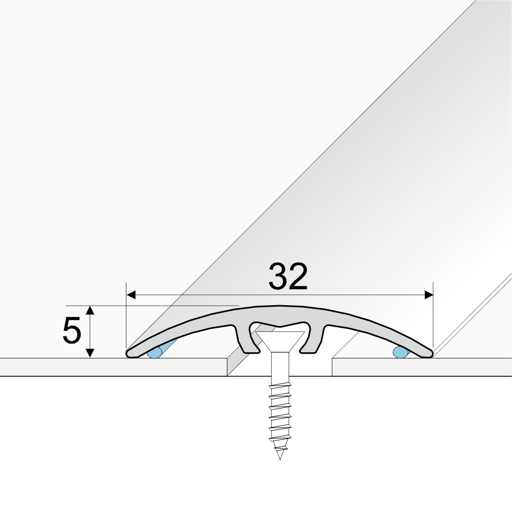 A66 32mm Aluminium Wood Effect Door Threshold Strip Stair Nosing etc