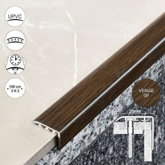 D-K0300 25 x 25mm Pvc Wood Effect Stair Nosing Edge Trim