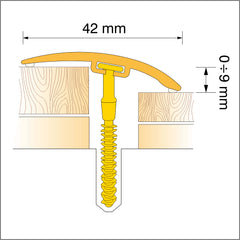 D-P0200 42mm Pvc Wood Effect Door Threshold Strip Stair Nosing etc