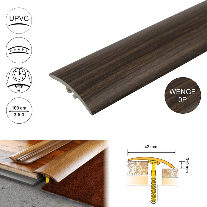 D-P0200 42mm PVC Wood Effect Door Threshold Strip