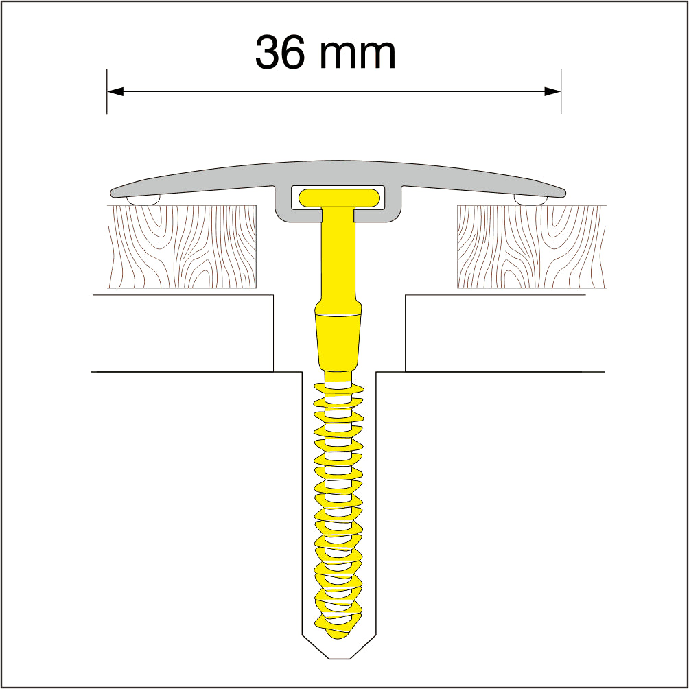 D-P0100 36mm Pvc Wood Effect Door Threshold Flat Profile Stair Nosing etc