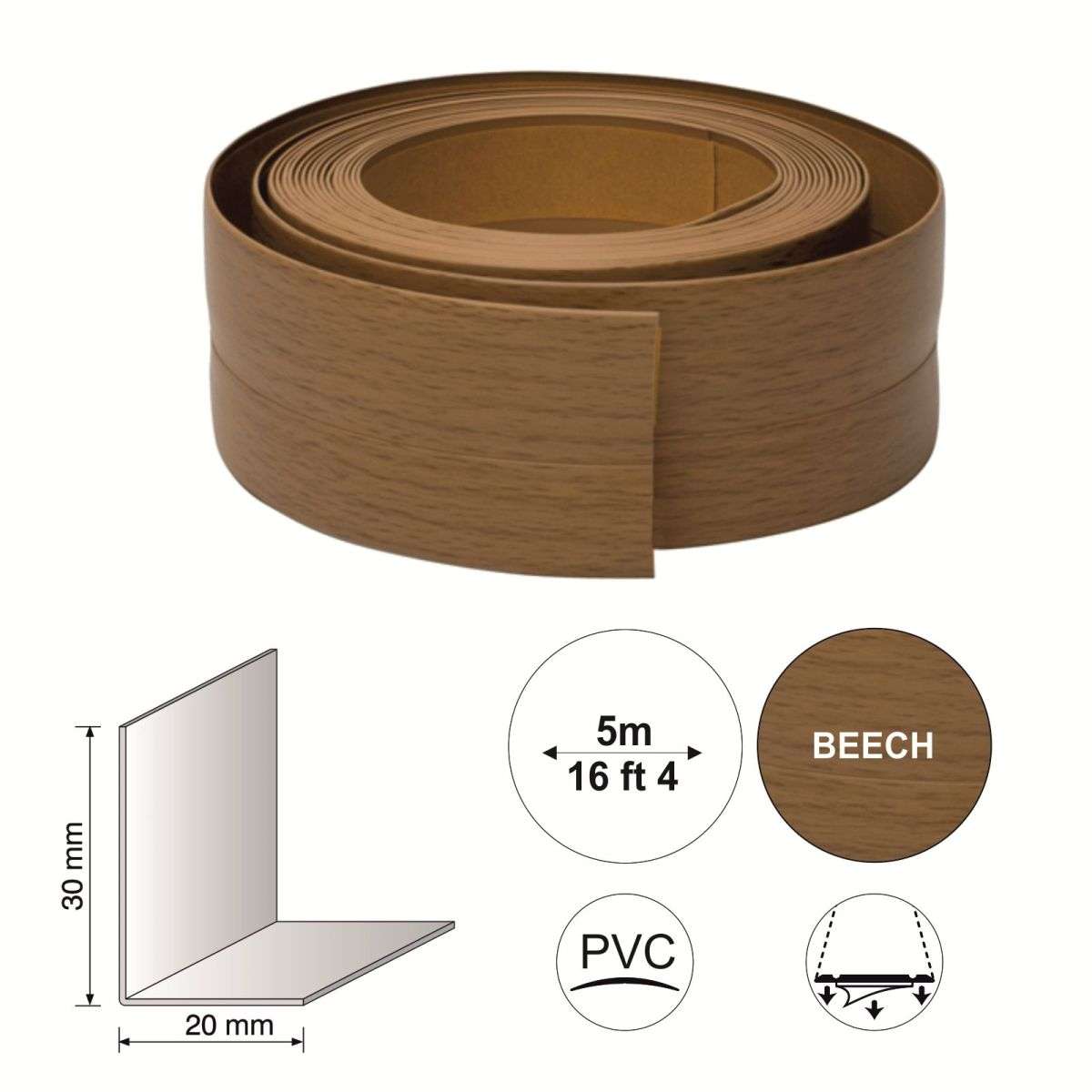 Flexi Flexible PVC Skirting Board Stair Nosing etc