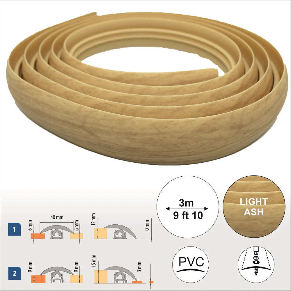 Flex Line 40mm Pvc Flexible Flooring Transition Profile Door Threshold Stair Nosing etc