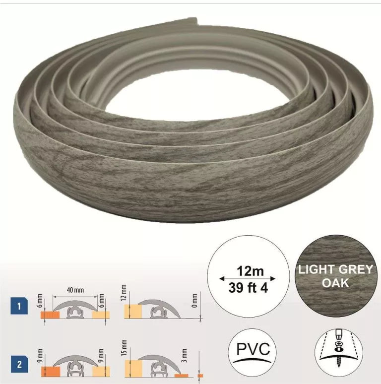 Flex Line 40mm Pvc Flexible Flooring Transition Profile Door Threshold Stair Nosing etc