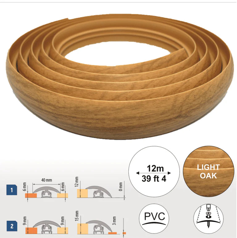 Flex Line 40mm Pvc Flexible Flooring Transition Profile Door Threshold Stair Nosing etc