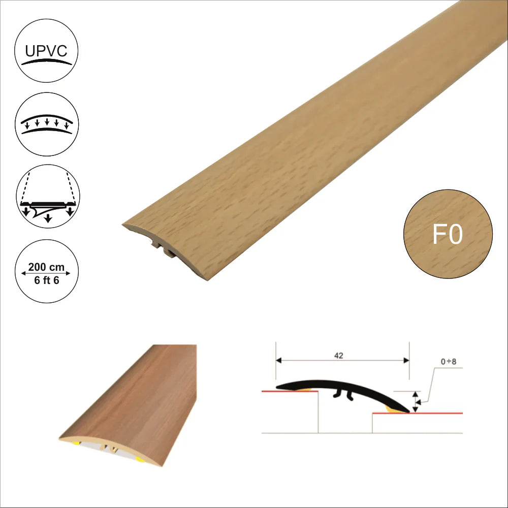 M-M0200 42mm PVC Wood Effect Self Adhesive Door Threshold Strip