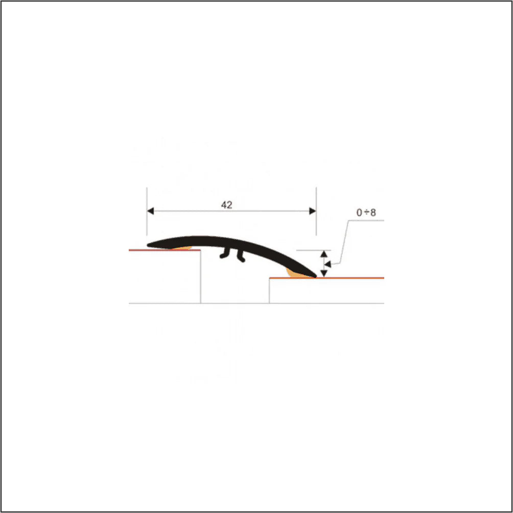 M-M0200 42mm Pvc Wood Effect Flat Self Adhesive Door Threshold Strip Stair Nosing etc