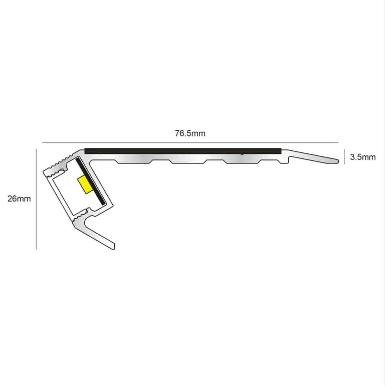 NALR50 – Vision Light Down – Tredsafe Non Slip 76.5x26mm Stair Nosing Stair Nosing etc