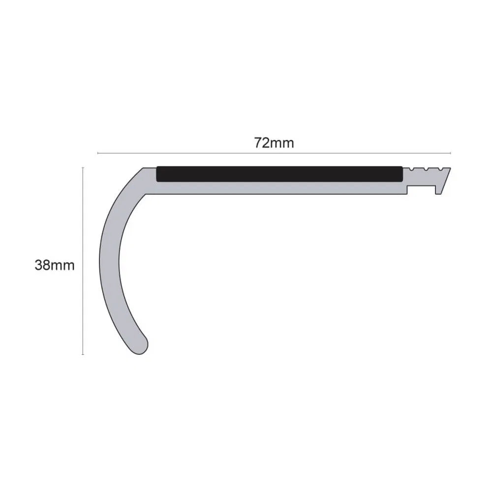 NHB – 72 x 38mm Heavy Duty Hard Nose PVC Stair Nosing etc