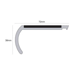 NHB – 72 x 38mm Tredsafe Non Slip Heavy Duty Hard Nose PVC Stair Nosing etc