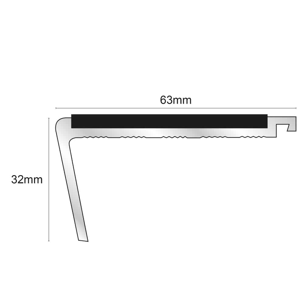 NHD06 – 63 x32mm – Non Slip Stair Nosing Stair Nosing etc