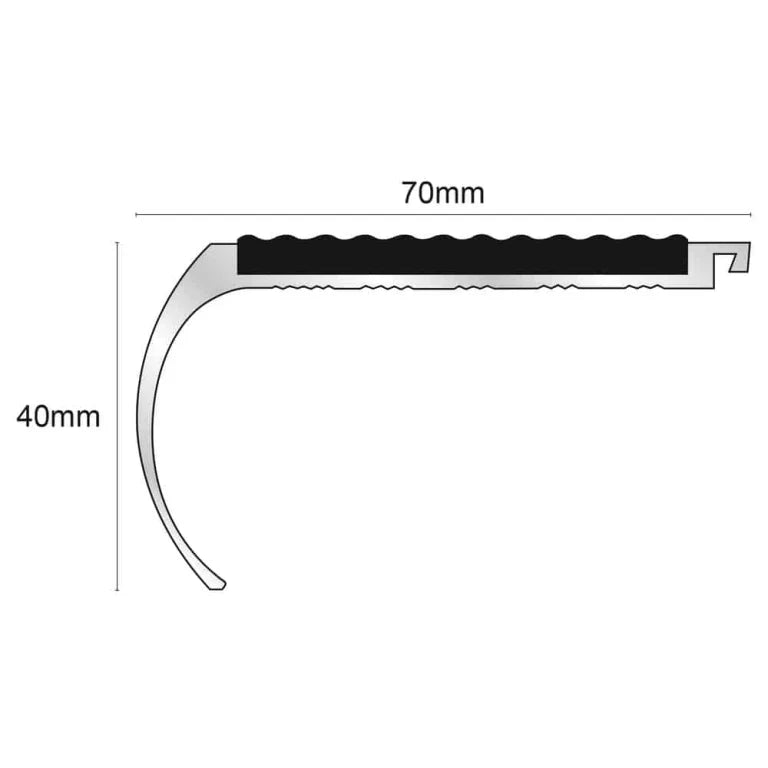 NHD07 – 70 x 40mm – Non Slip Stair Nosing Stair Nosing etc