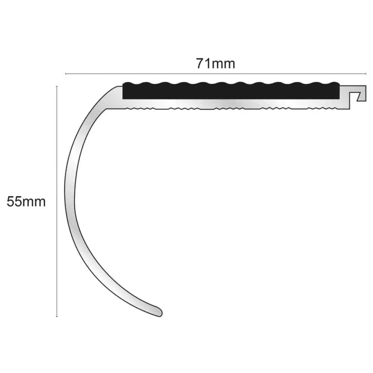 NHD08 – 71 x 55mm – Tredsafe Non Slip Stair Nosing Stair Nosing etc