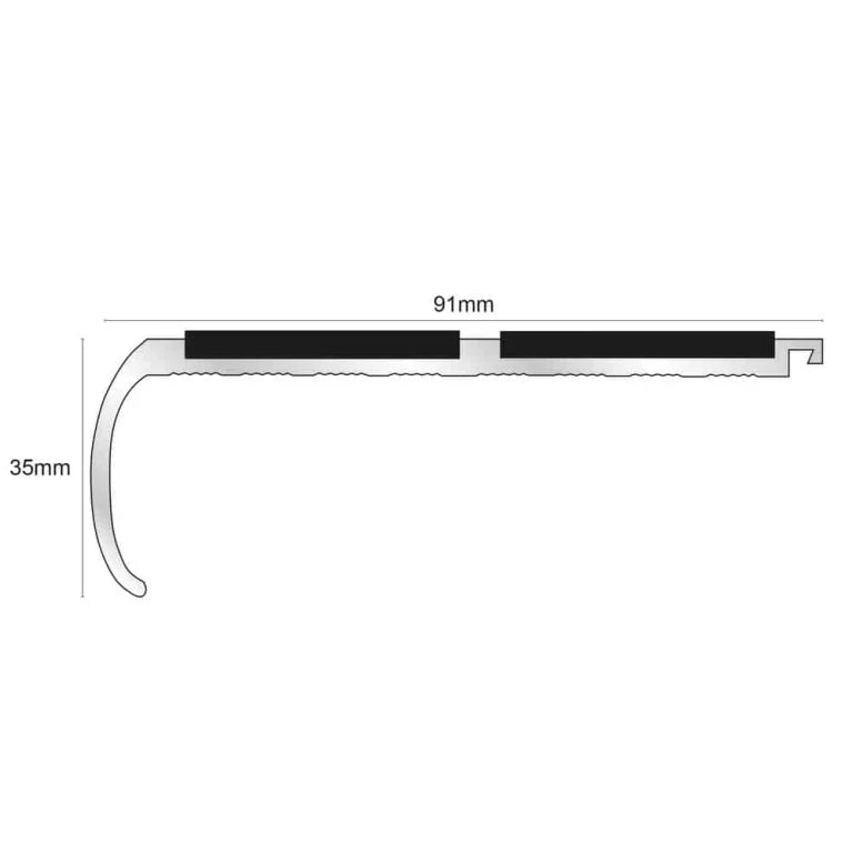 NHD12 – 93 x 32mm – Tredsafe Non Slip Stair Nosing Stair Nosing etc