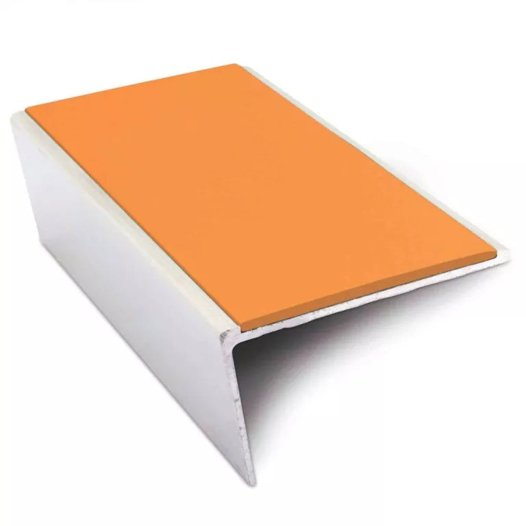 NSL02 57 x 32mm Aluminium Non Slip Stair Nosing Rakeback Edge Trim With Pvc Insert Stair Nosing etc