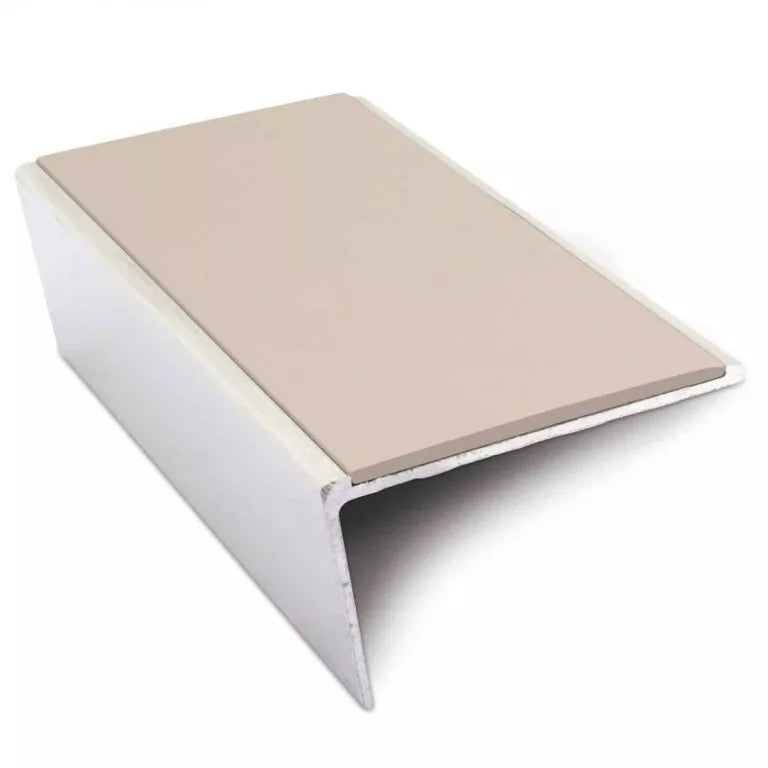 NSL02 57 x 32mm Aluminium Non Slip Stair Nosing Rakeback Edge Trim With Pvc Insert Stair Nosing etc