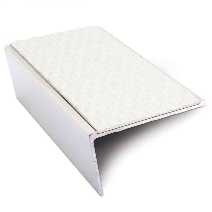 NSL02 Tredsafe 57 x 32mm Aluminium Non Slip Stair Nosing Rakeback Edge Trim With PVC Insert
