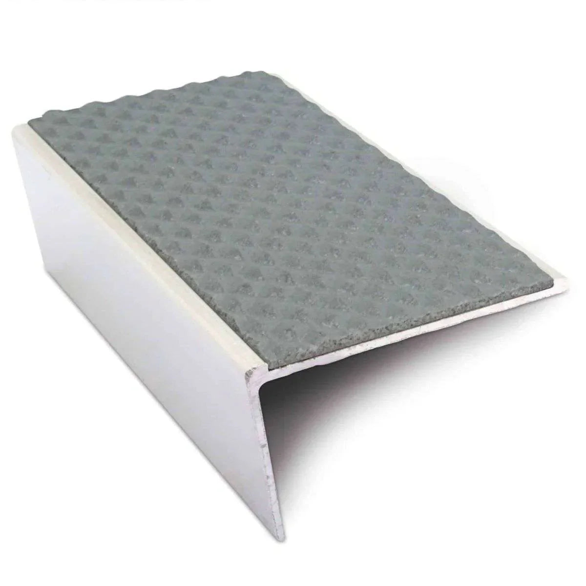 NSL02 Tredsafe 57 x 32mm Aluminium Non Slip Stair Nosing Rakeback Edge Trim With Pvc Insert Stair Nosing etc