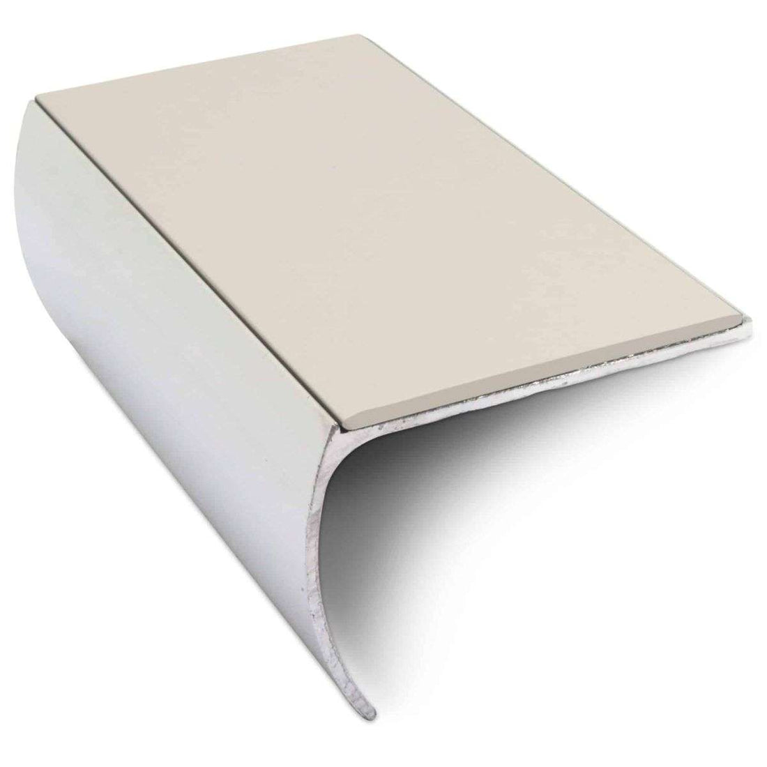 NSL03 57 x 40mm Aluminium Non Slip Stair Nosing Bullnose Edge Trim With PVC Insert