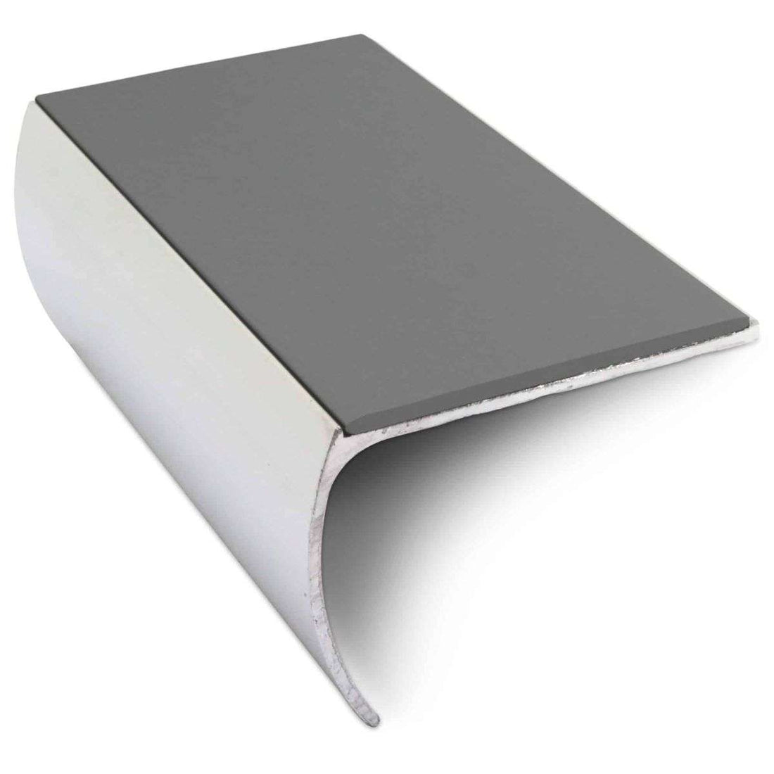 NSL03 57 x 40mm Aluminium Non Slip Stair Nosing Bullnose Edge Trim With PVC Insert